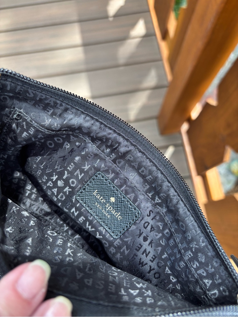 kate spade Black shimmer Striped Crossbody Bag - Picture 7 of 10